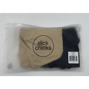 Slick Chicks Women’s Underwear Adaptive 2 Pack Black Beige Size Large